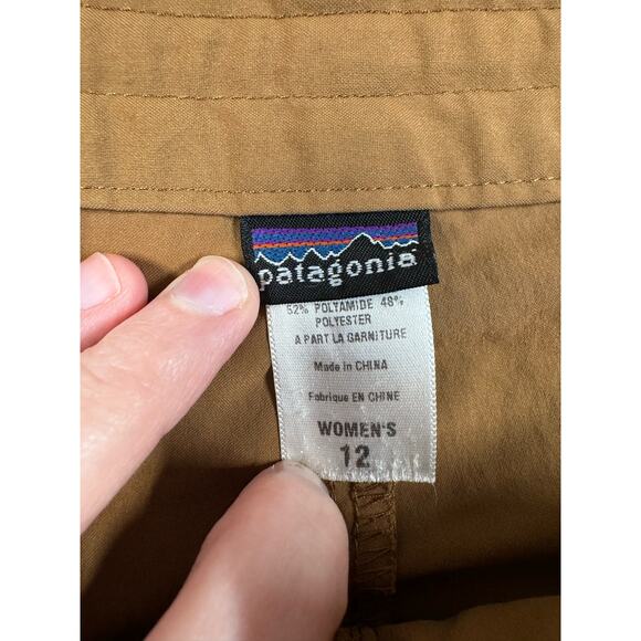 Patagonia Hiking Cargo Pant Women’s Size 12 Cropped Brown Drawstring Hem Vintage - Picture 2 of 16